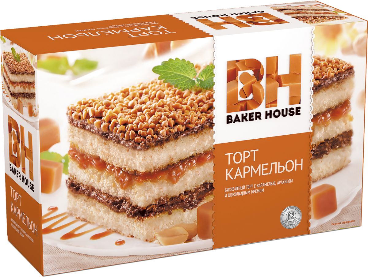 Торт бискв. Кармельон 350 гр. "Baker House"
