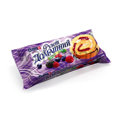 Рулет"Домашний"470 с нач.лесн.ягода 150 гр.из светл.теста
