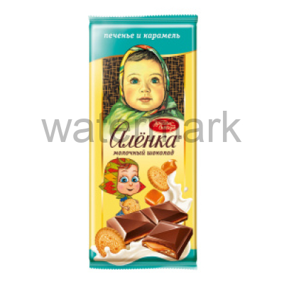 Шоколад Аленка с карамельной и молочной начинками и печеньем  1/87