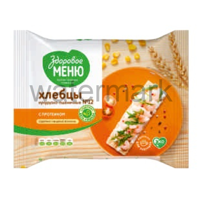 Хлебцы кук-пшенич.с протеином "Здоровое меню" 90гр. № 12