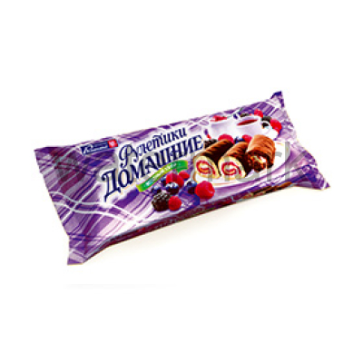 Мини-рулет 475 с нач.лесная ягода"Рулетики Домашние"150 гр.из светл.теста