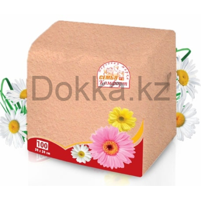 Салфетки "Семья и Комфорт" 100л. тон персик (48)