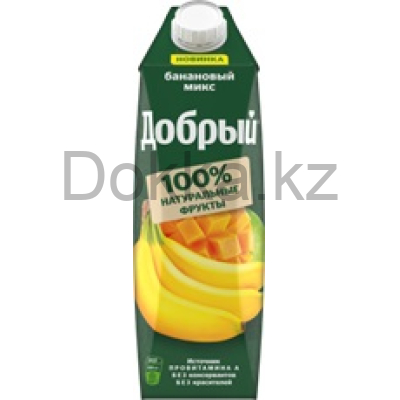 Добрый 1л.Напиток сокосодерж.из яблок,бананов и манго,обогащ.провит.А "Банановый микс" 35% ДП