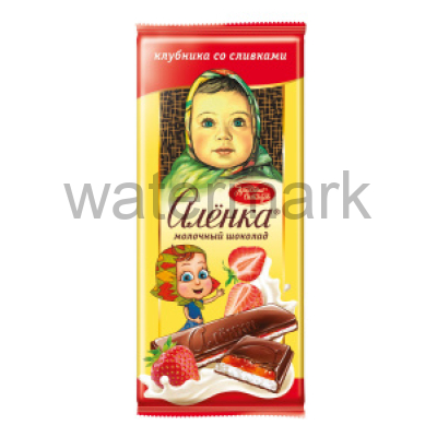 Шоколад Аленка с начинкой с клубника со сливками 1/87