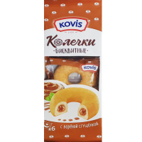 Пирожные "Колечки" 240гр. "KOVIS"с кремом вар.сгущенка, бисквитные