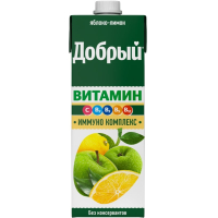 Добрый 0,95л.сокосод.Яблочно-лимонный, обогащенный витаминами 20%  ДП