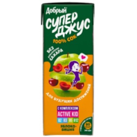 Добрый 0,2л. Сок из яблок и вишни "Aktive kid" обогащенный витаминным комплексом Добрый 0,2л. Сок из яблок и вишни "Aktive kid" обогащенный витаминным комплексом