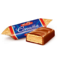 Конфеты 090 вафельные "Соната" с начинкой ореховый крем в слив.шоколаде 1,5кг.