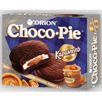 Мучное кондитерское изделие в глазури ("Карамель") "Choco Pie Dark Caramel" 12шт*30гр.