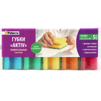 Губки кухонные AKTIV профиль, PATERRA 65*85*40мм. 5шт в уп Губки кухонные AKTIV профиль, PATERRA 65*85*40мм. 5шт в уп