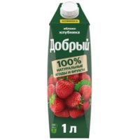 Добрый 1л.Напиток сокосодерж.из яблок и клубники 30% ДП Добрый 1л.Напиток сокосодерж.из яблок и клубники 30% ДП
