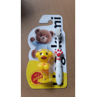 HAGUKUMI зубная щетка маленькая с игрушкой (утенок)