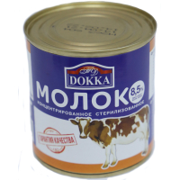 Молоко концентр.стерилиз.8.5% мдж ж/б 300 гр.ТМ"DOKKA"