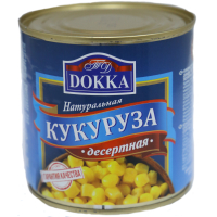 Кукуруза сахарная в зернах ТМ "DOKKA" ж/б 400 гр.