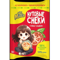 Снэки"Mini Mills" нутовые 50гр.Томат спайси