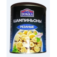 Шампиньоны резанные 800 гр. ТМ "DOKKA"