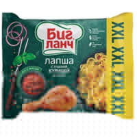 Лапша БП"Биг Ланч", Курица тушеная и лук, 100 гр. "Кухня без границ"(Р)