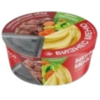 Картофельное пюре б/п "БИЗНЕС МЕНЮ", с туш.говядиной в прян.с овощ., 110гр.x 18, SRP-короб