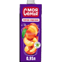 Моя семья 0,95л. Напиток из груш, яблок и персиков "Персик-Кудесник"