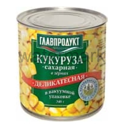 Кукуруза деликатесная 340гр.ж/б Главпродукт