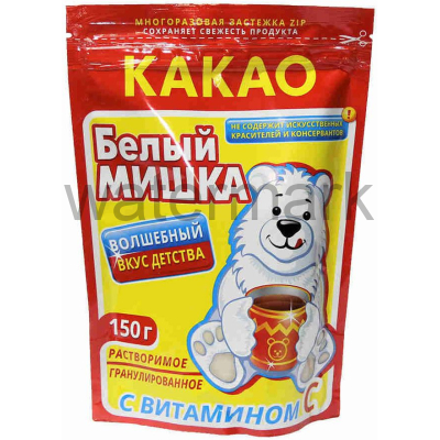 Какао"Белый мишка"150гр.ZIP пакет гранулир.