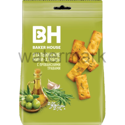 Мини-хлебцы 110 гр.итальянские "Baker Hause"с прованск.травами, оливк. маслом и морск.солью