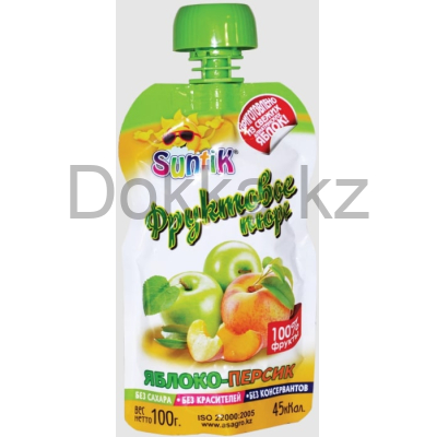 Фруктовое пюре яблоко Suntik 100гр.