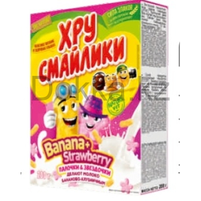 Кук.звездочки 123К 200гр.Банан-Клубника "Хрусмайлики"