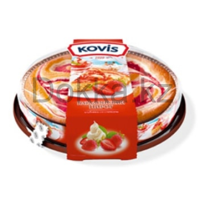 Пирог 400 гр."KOVIS" бискв. с нач.клубнично-сливочной