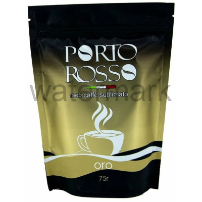 Кофе раст.75гр.пакет PORTO ROSSO ORO натуральный сублимированный с кофеином