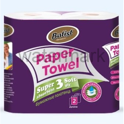 Полотенца "BATIST" 2 шт. 3-сл. белые