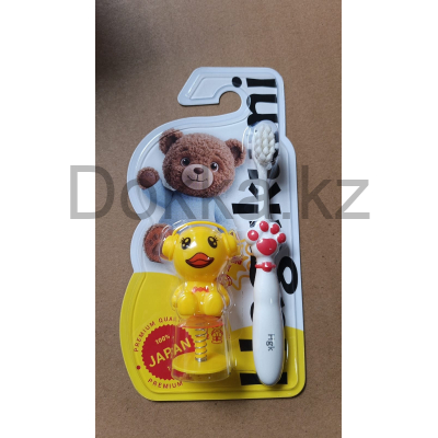 HAGUKUMI зубная щетка маленькая с игрушкой (утенок)