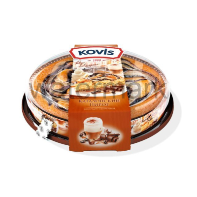 Пирог 400 гр."KOVIS" бискв. с нач. шоколадно-карамельной