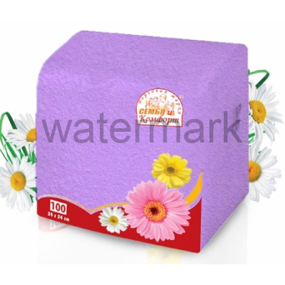 Салфетки "Семья и Комфорт" 100л. тон фиолетово-голубые (48)