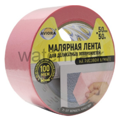 Лента крепированная клейкая бумажн./малярная,50мм*50м AVIORA