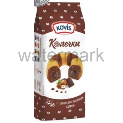 Пирожные "Колечки" 240гр. "KOVIS"с шоколадным кремом бисквитные