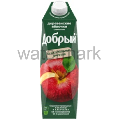 Добрый 1л.Нектар яблочный с мякотью"Деревенские яблочки"50% ДП