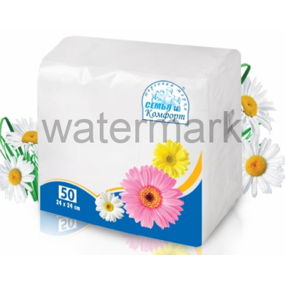 Салфетки "Семья и Комфорт" 50 л. белые