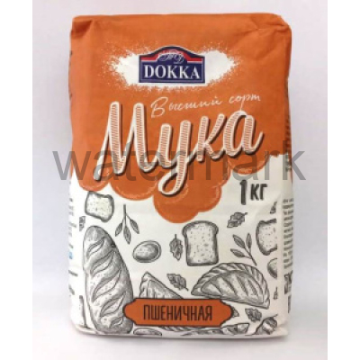 Мука пшеничная цельнозерновая 1кг. ТМ "ДОККА"