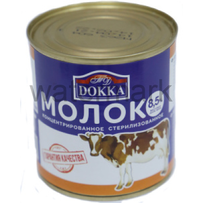 Молоко концентр.стерилиз.8.5% мдж ж/б 300 гр.ТМ"DOKKA"
