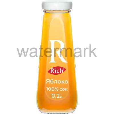 Рич 0,2 л. Яблочный сок осветленный 100% стекло