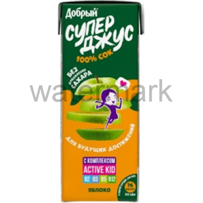 Добрый 0,2л. Сок яблочный "Aktive kid" обогащенный витаминным комплексом
