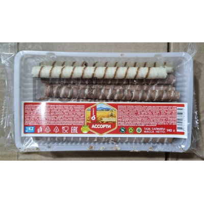 Трубочки  вафельные ассорти 140гр