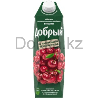 Добрый 1л.Нектар из вишни,яблок,чернопл.рябины и  с экстр.черники, обогащ.мин.вещ-вами 40% ДП