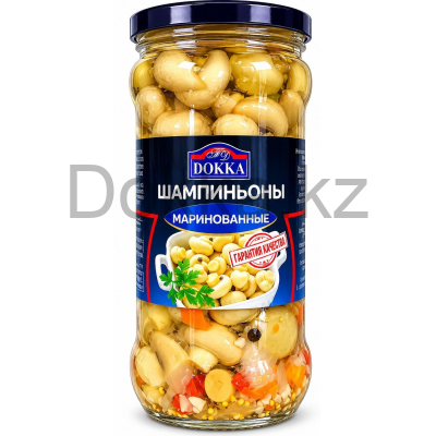 Шампиньоны целые марин. ст/б 530 гр. ТМ "DOKKA"