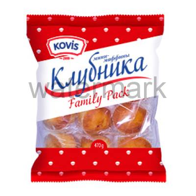 Мини-маффины с кремом клубника 470гр. "Kovis"