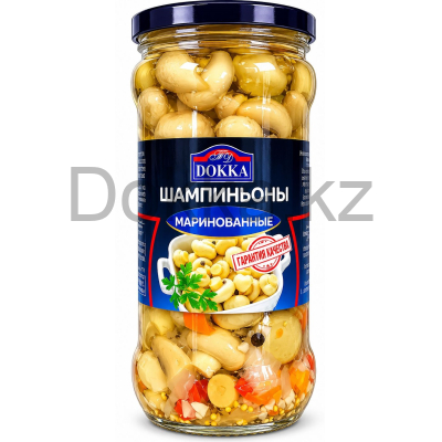 Шампиньоны целые марин. ст/б 280 гр. ТМ "DOKKA"