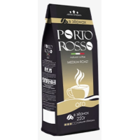 Кофе в зернах 220гр.пак.PORTO ROSSO ORO натуральный жареный с кофеином