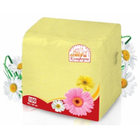 Салфетки "Семья и Комфорт" 100 тон желто-салатов.(48)