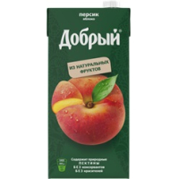 Добрый 2л.Нектар персиково-яблочный 45% ДП